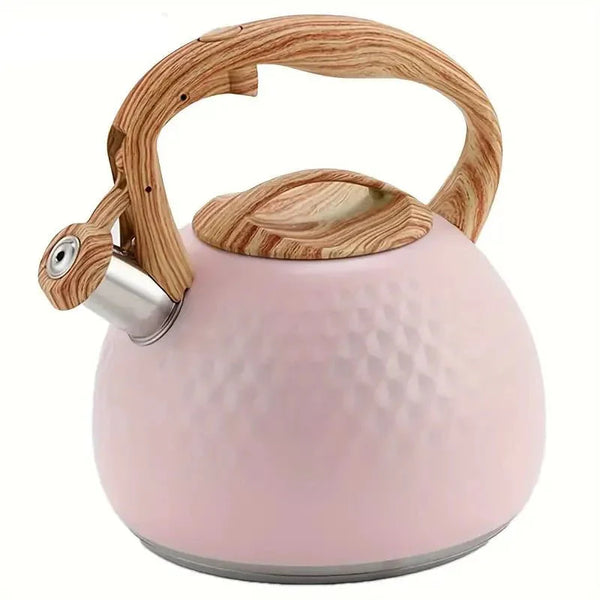 Bouilloire Sifflante Inox Rose Bois 2500 ML 3L -