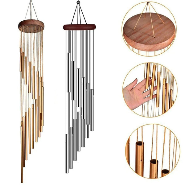 Carillon Éolien 12 Tubes Aluminium Feng Shui - A