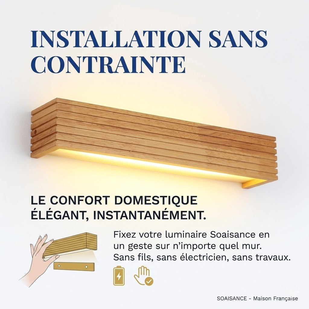 Applique Zen Kioto — Bois Naturel & LED Douce 
