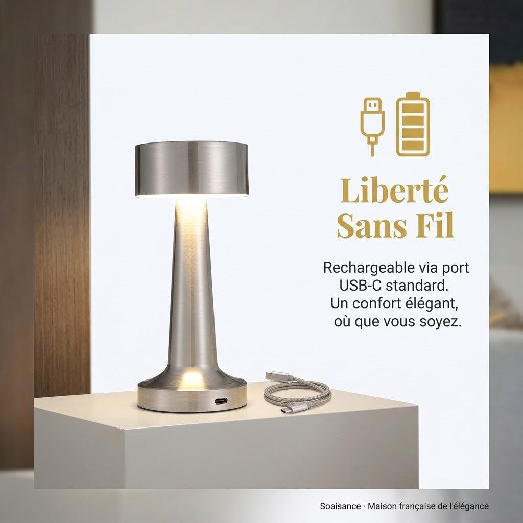 Lampe Vesper — Métal Tactile & Sans Fil