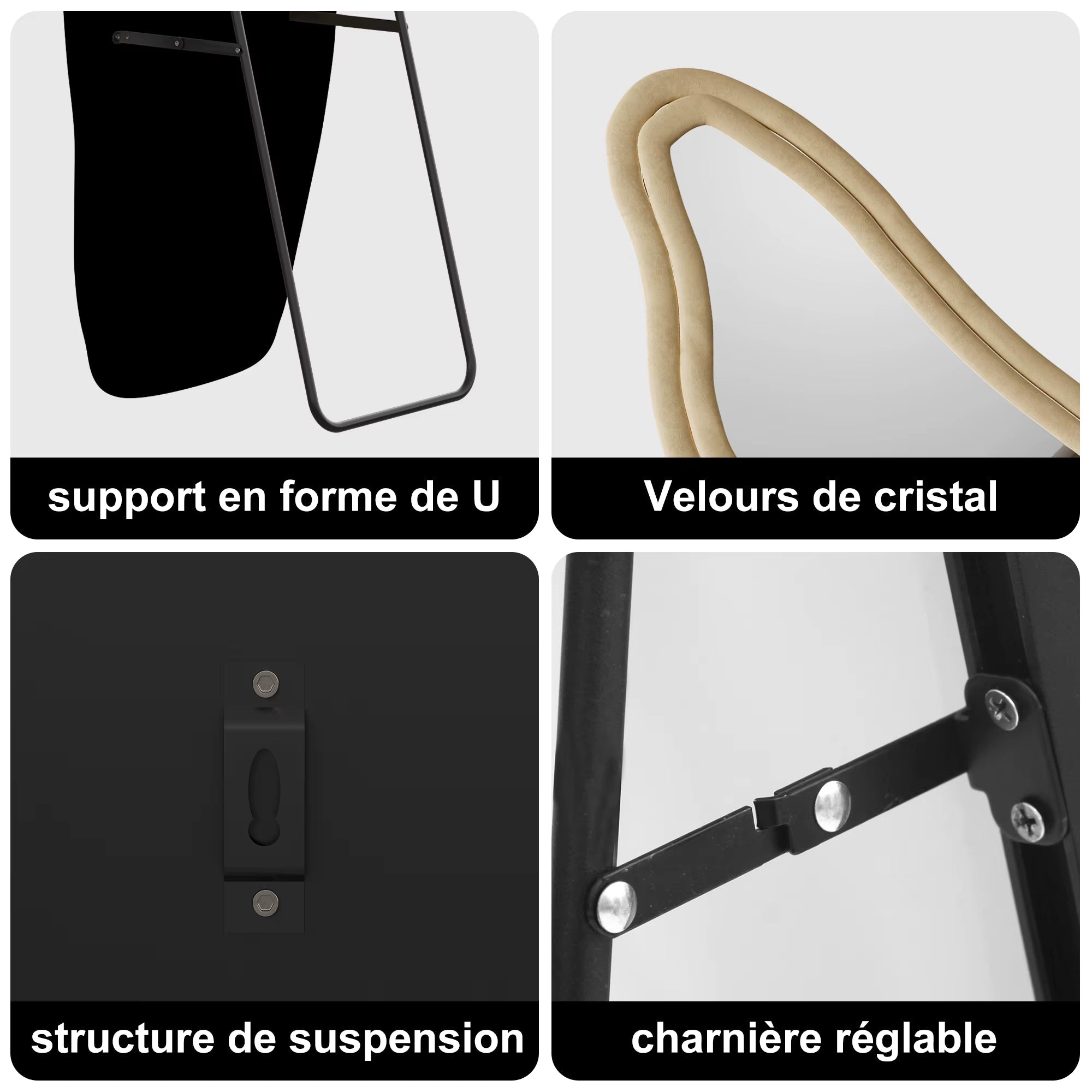 Miroir sur Pied Asymétrique