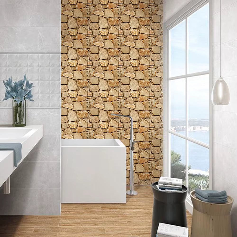 Panneau Mural Adhésif 3D Imitation Pierre Lot de 10