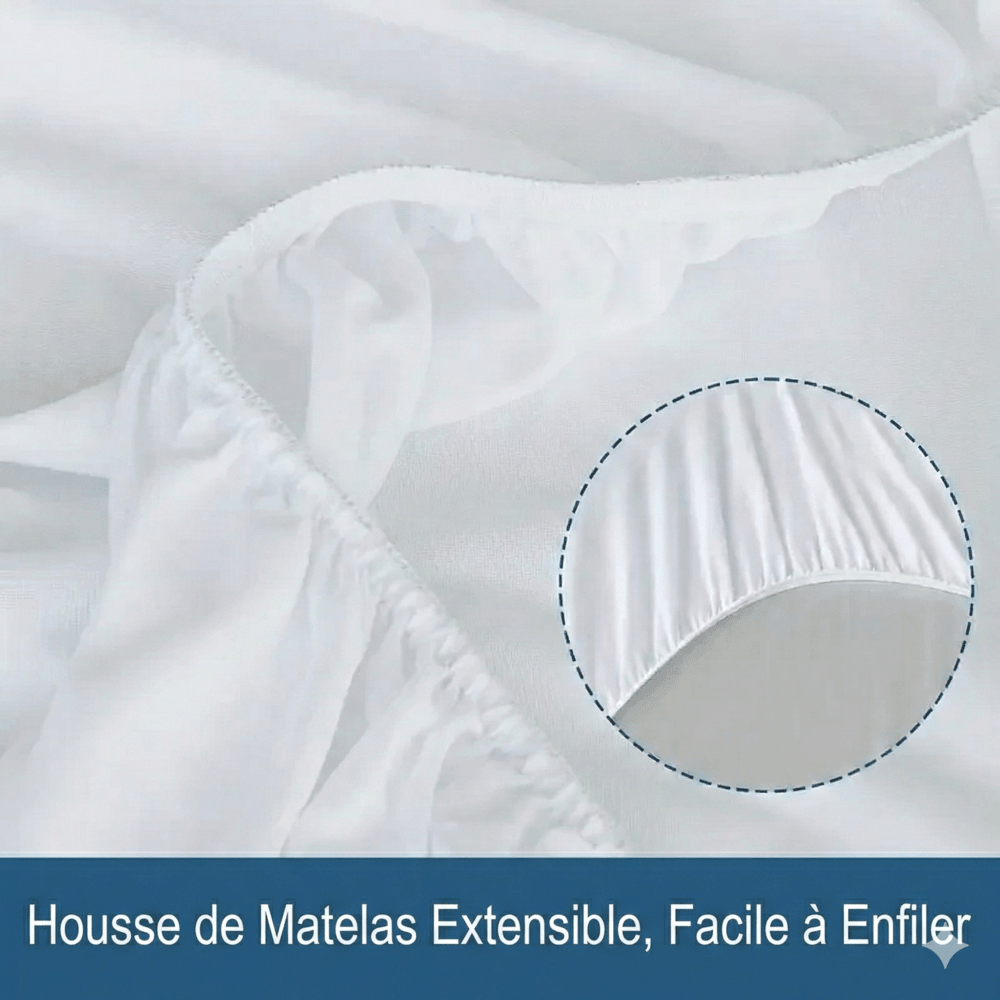 Alèse Drap Housse Imperméable et Respirante - Blanc