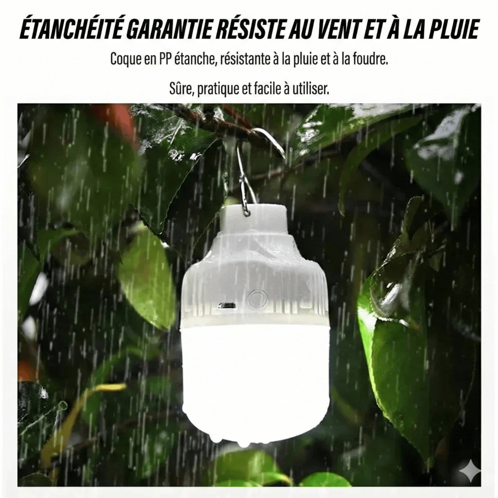 Ampoule 80W Sans Fil Rechargeable Waterproof à Suspendre -