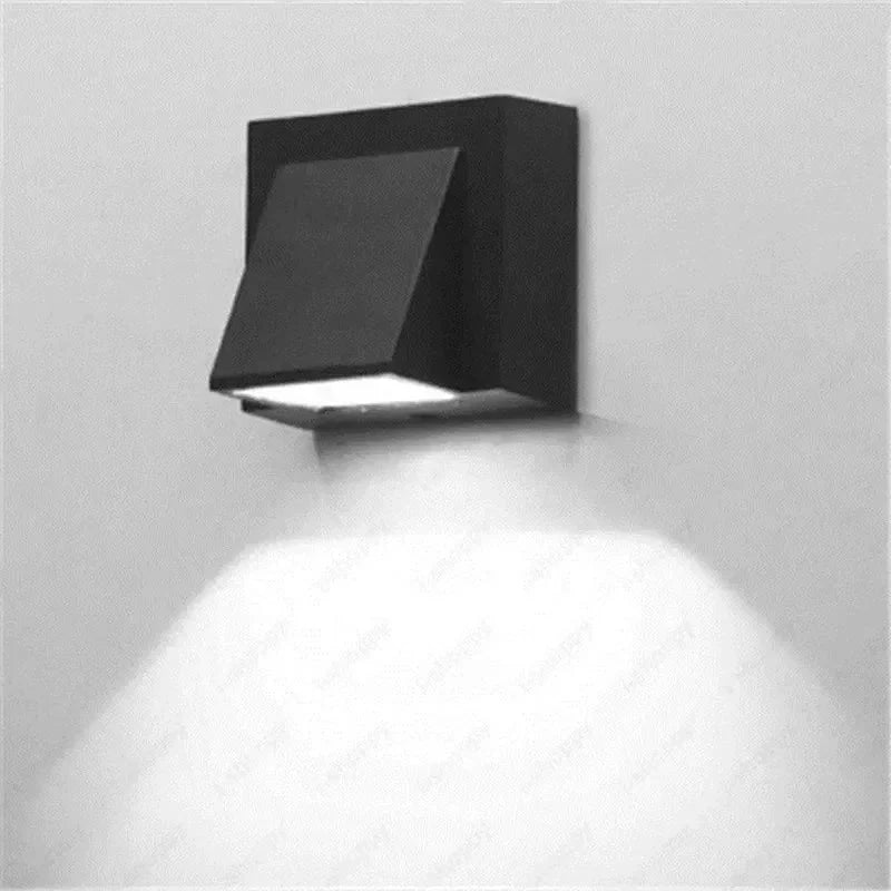 Applique Murale Cube Design Noir IP65 - Blanc froid 6000K