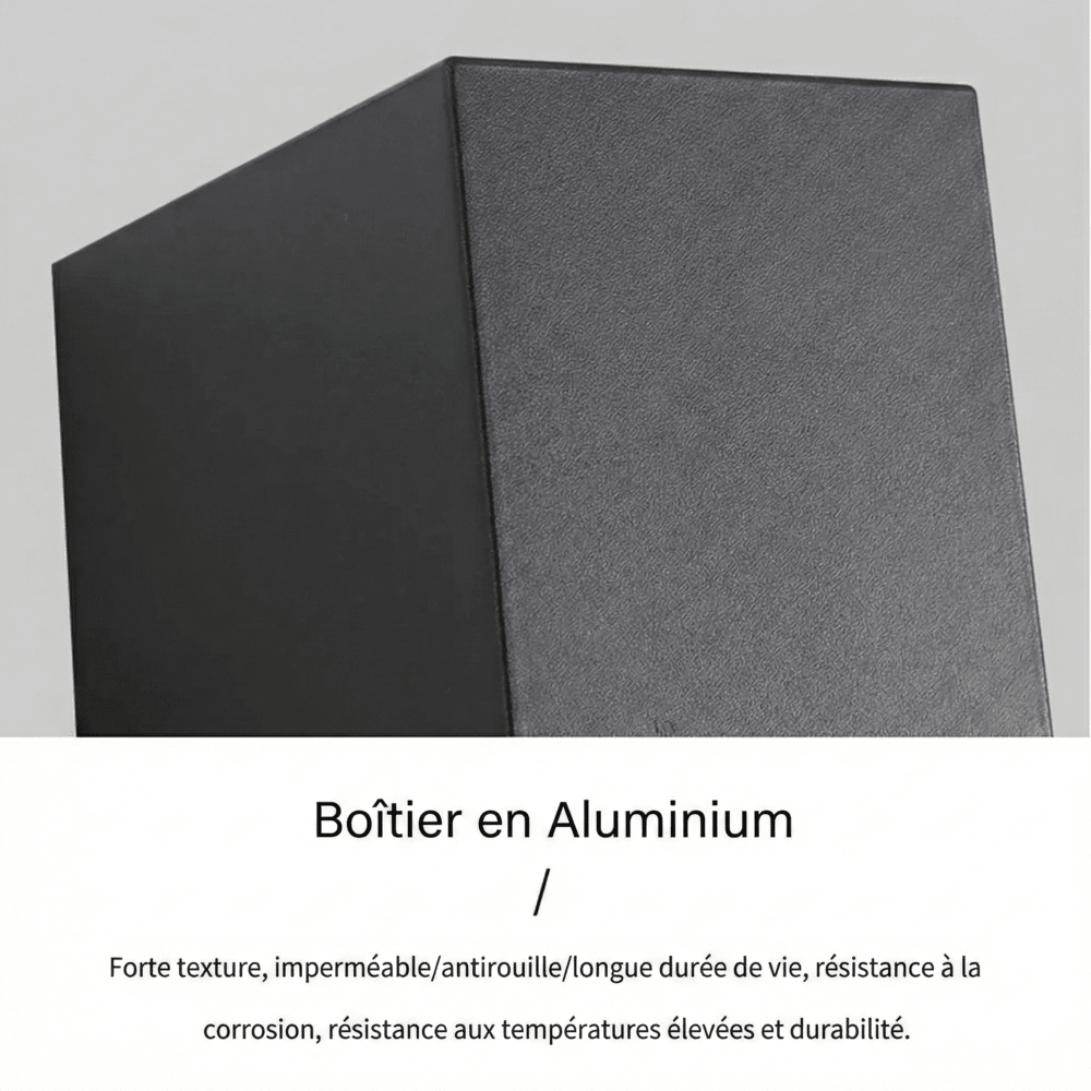 Applique Murale Cube LED Aluminium - A - Bas