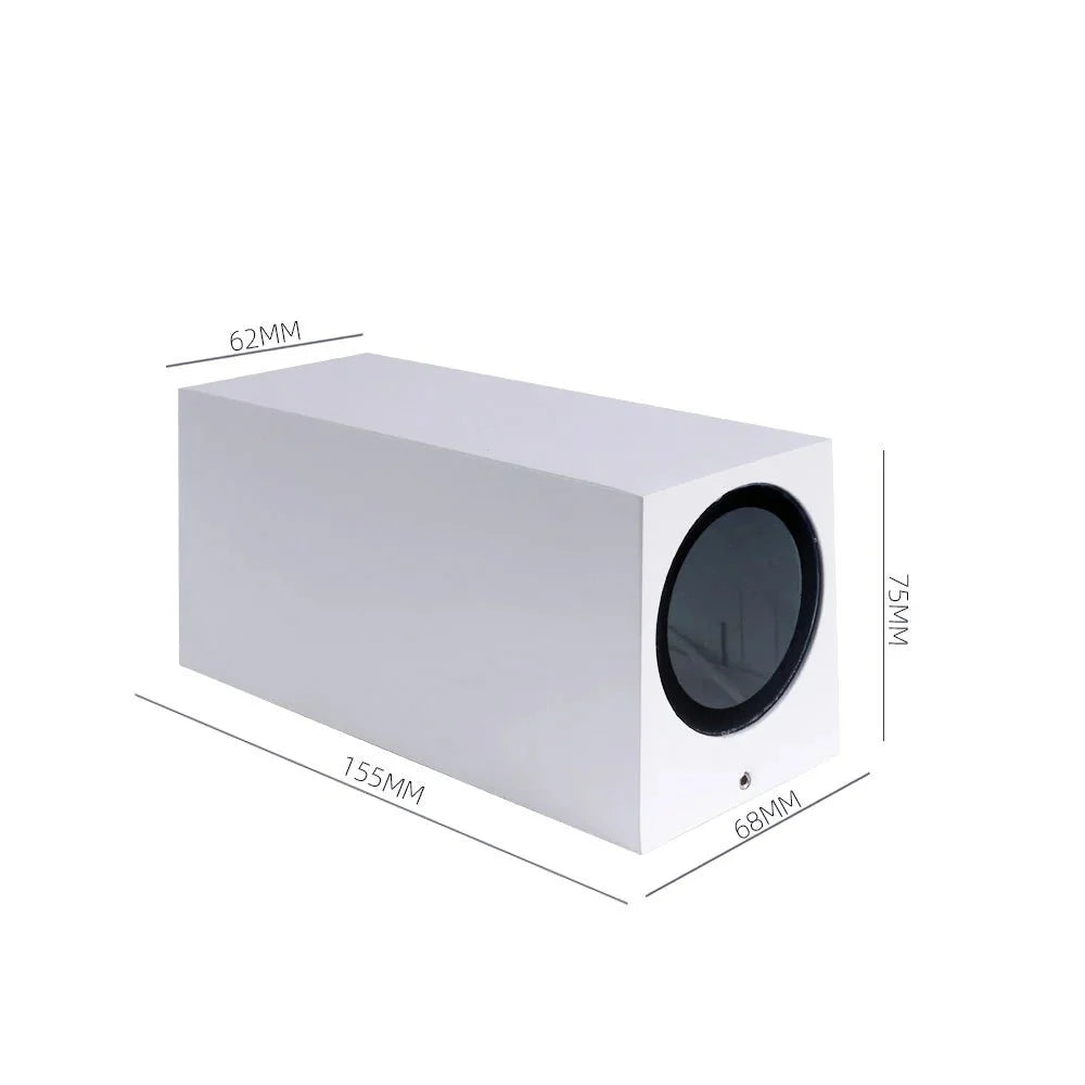 Applique Murale Cube LED Aluminium - C - Haut et bas