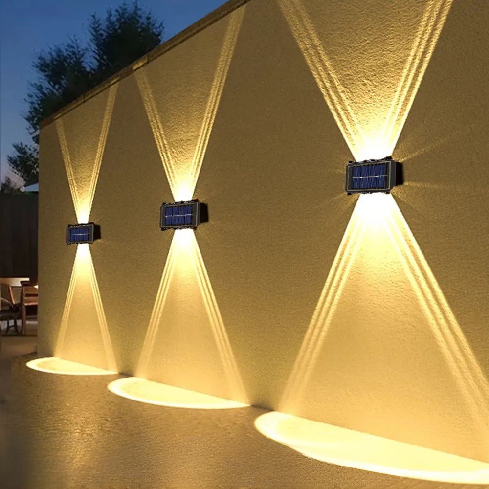 Applique Murale Extérieur Solaire Double Faisceau Haut Bas - 12LED