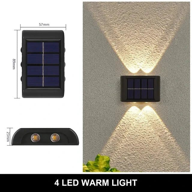 Applique Murale Extérieur Solaire Double Faisceau Haut Bas - 4LED