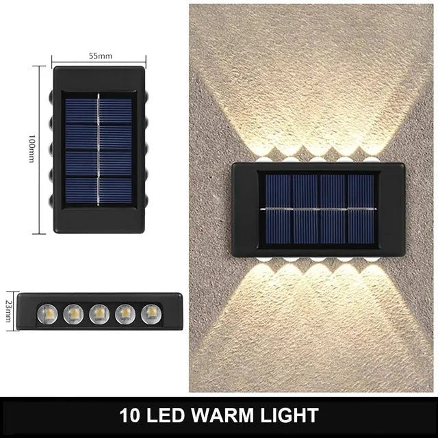 Applique Murale Extérieur Solaire Double Faisceau Haut Bas - 8LED