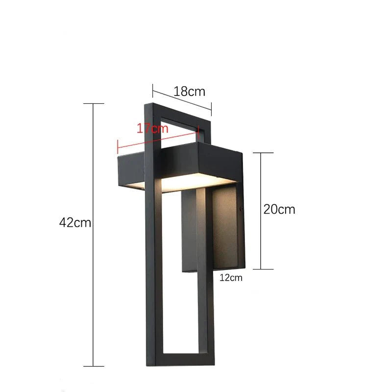 Applique Murale Extérieure LED Noire Moderne - Blanc chaud