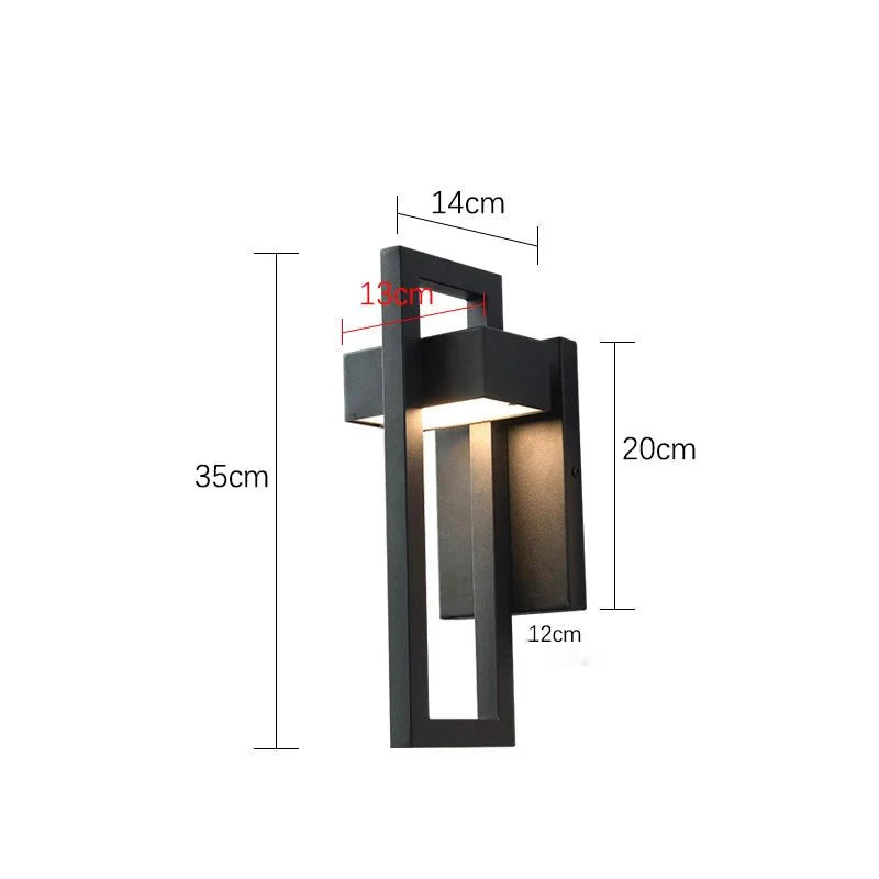 Applique Murale Extérieure LED Noire Moderne - Blanc chaud