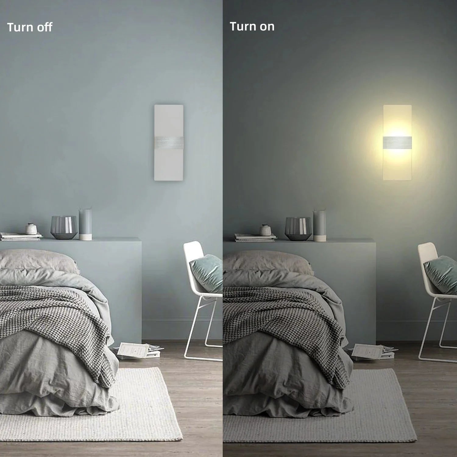 Applique Murale LED Aluminium Chambre - Doré