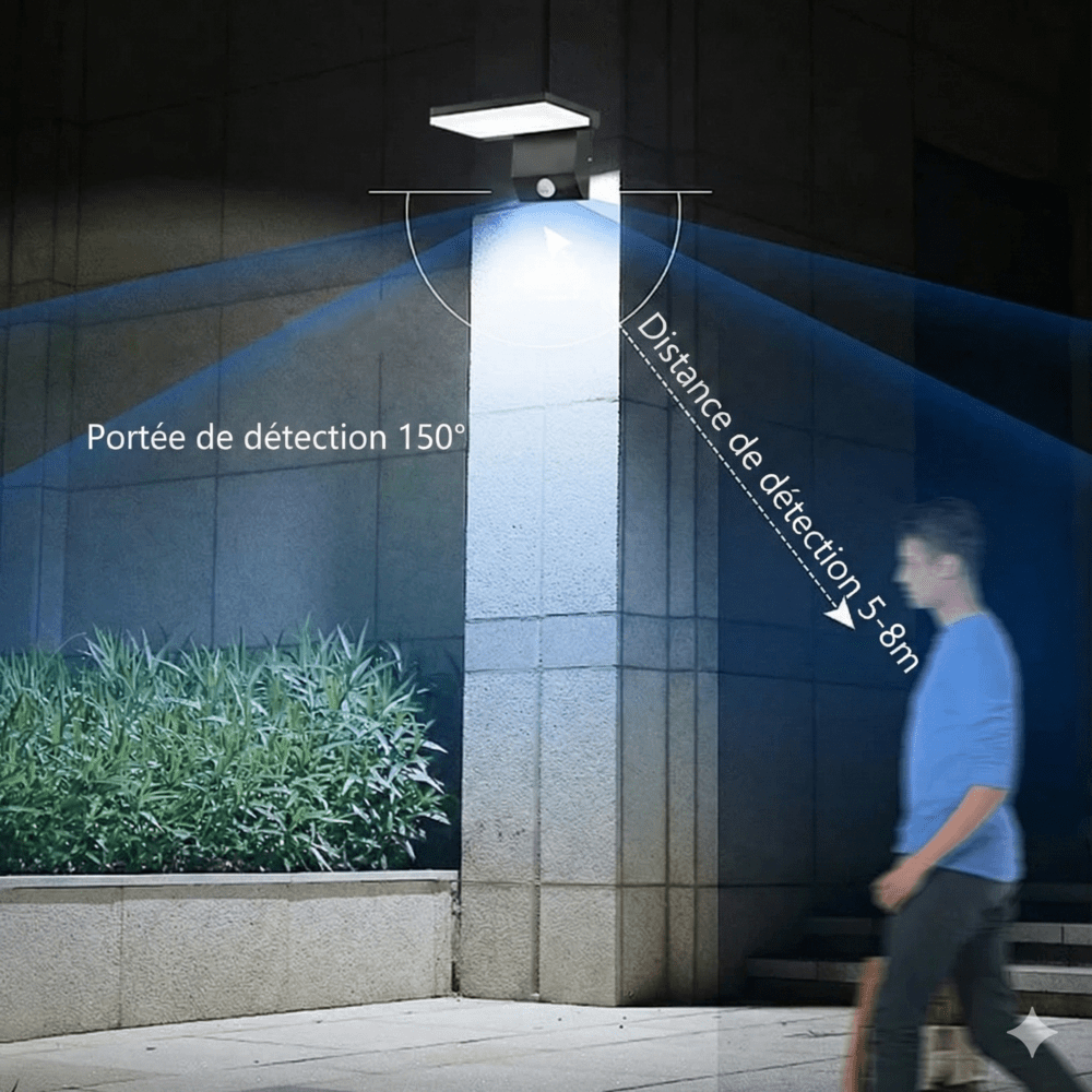 Applique Murale LED avec Détecteur - Noir