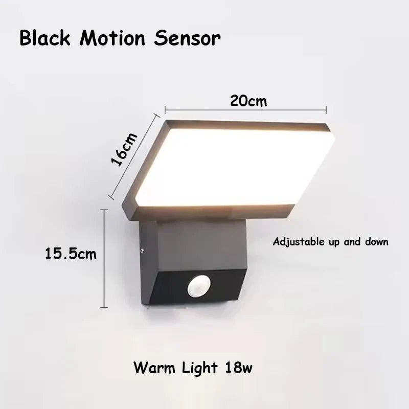 Applique Murale LED avec Détecteur - Noir