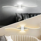 Applique Murale LED Design Double Vague - Noir 60cm