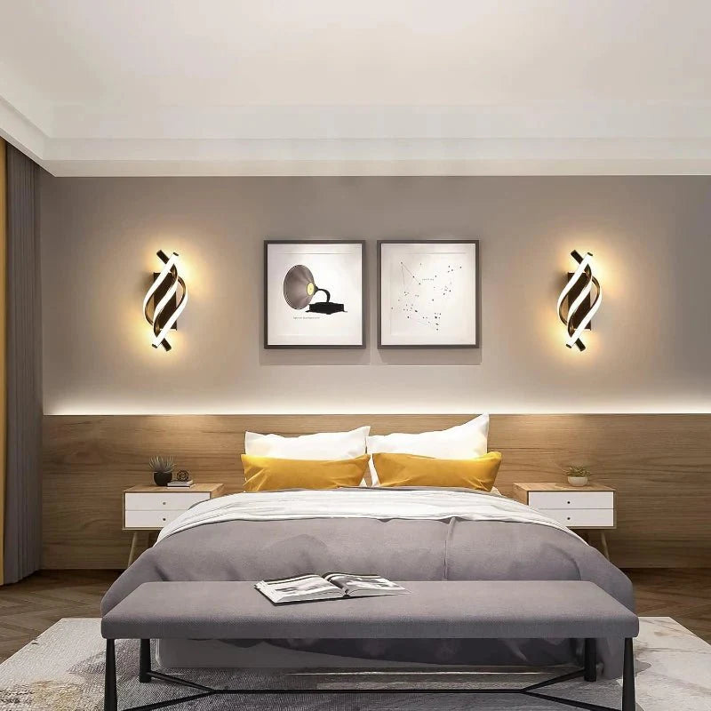 Applique Murale LED Design Ondulé Spirale - Blanc