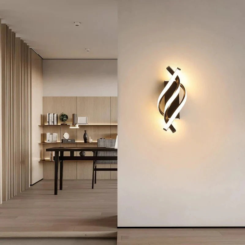 Applique Murale LED Design Ondulé Spirale - Blanc