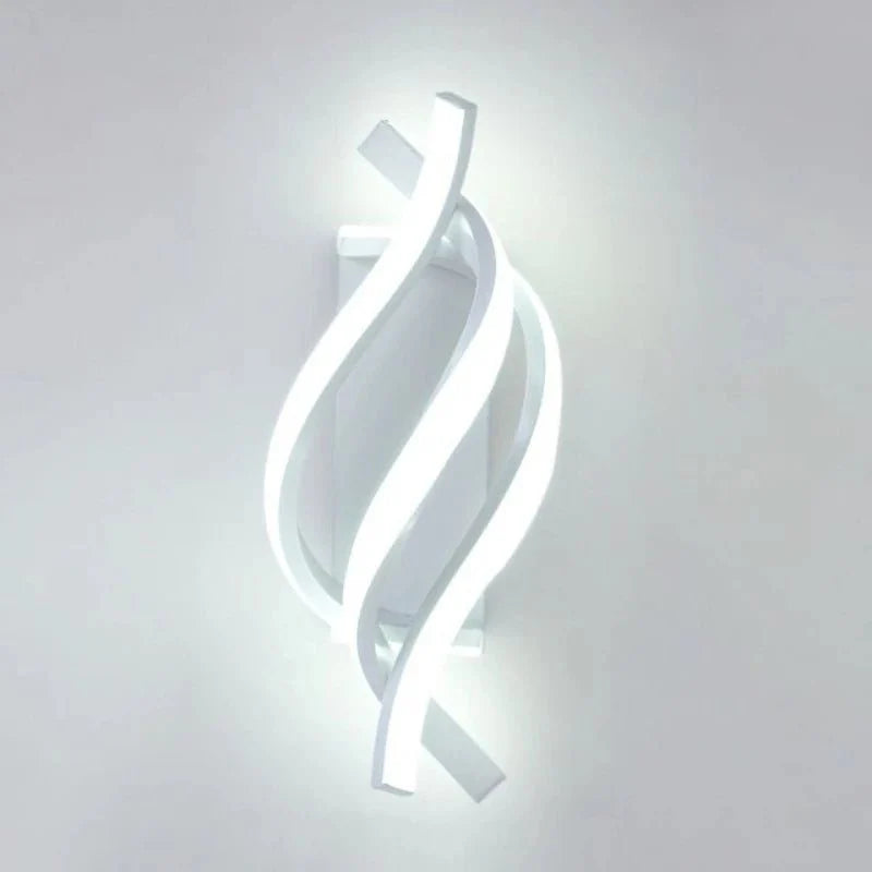 Applique Murale LED Design Ondulé Spirale - Blanc