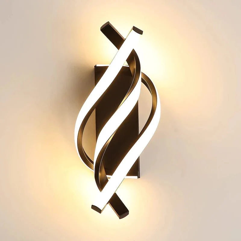 Applique Murale LED Design Ondulé Spirale - Noir