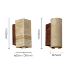 Applique Murale LED Pierre Naturelle Wabi Sabi - Base ronde bois