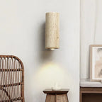 Applique Murale LED Pierre Naturelle Wabi Sabi - Base ronde bois