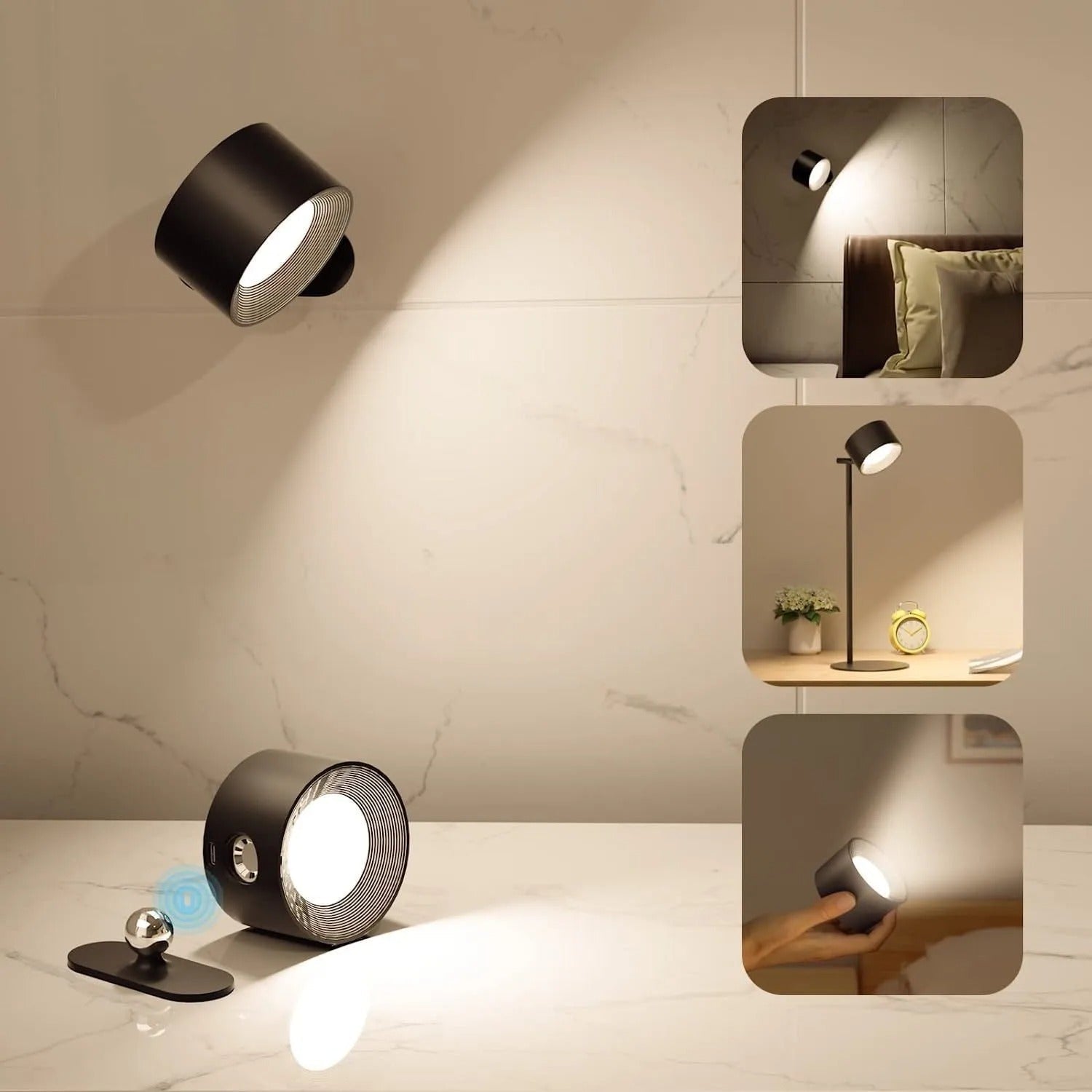 Applique Murale Led sans Fil RGB - Noir
