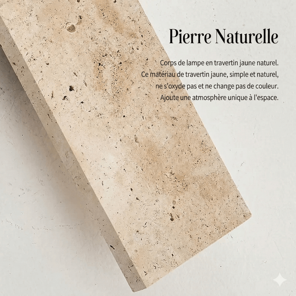 Applique Murale Rectangulaire en Pierre Naturelle - 32cm