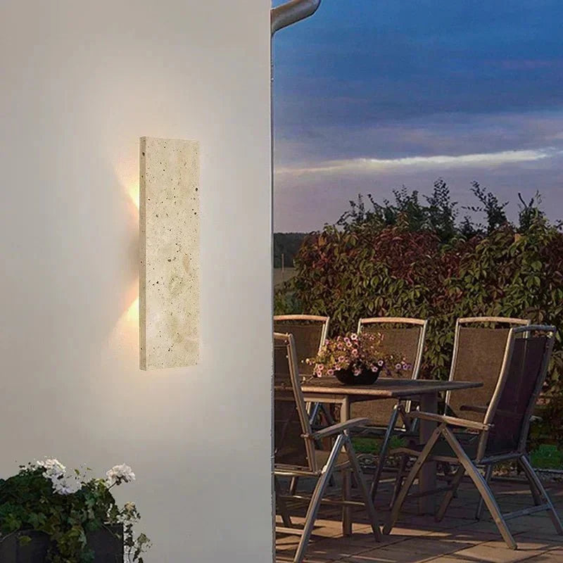 Applique Murale Rectangulaire en Pierre Naturelle - 32cm