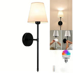 Applique Murale Sans Fil avec Abat - Jour - Noir