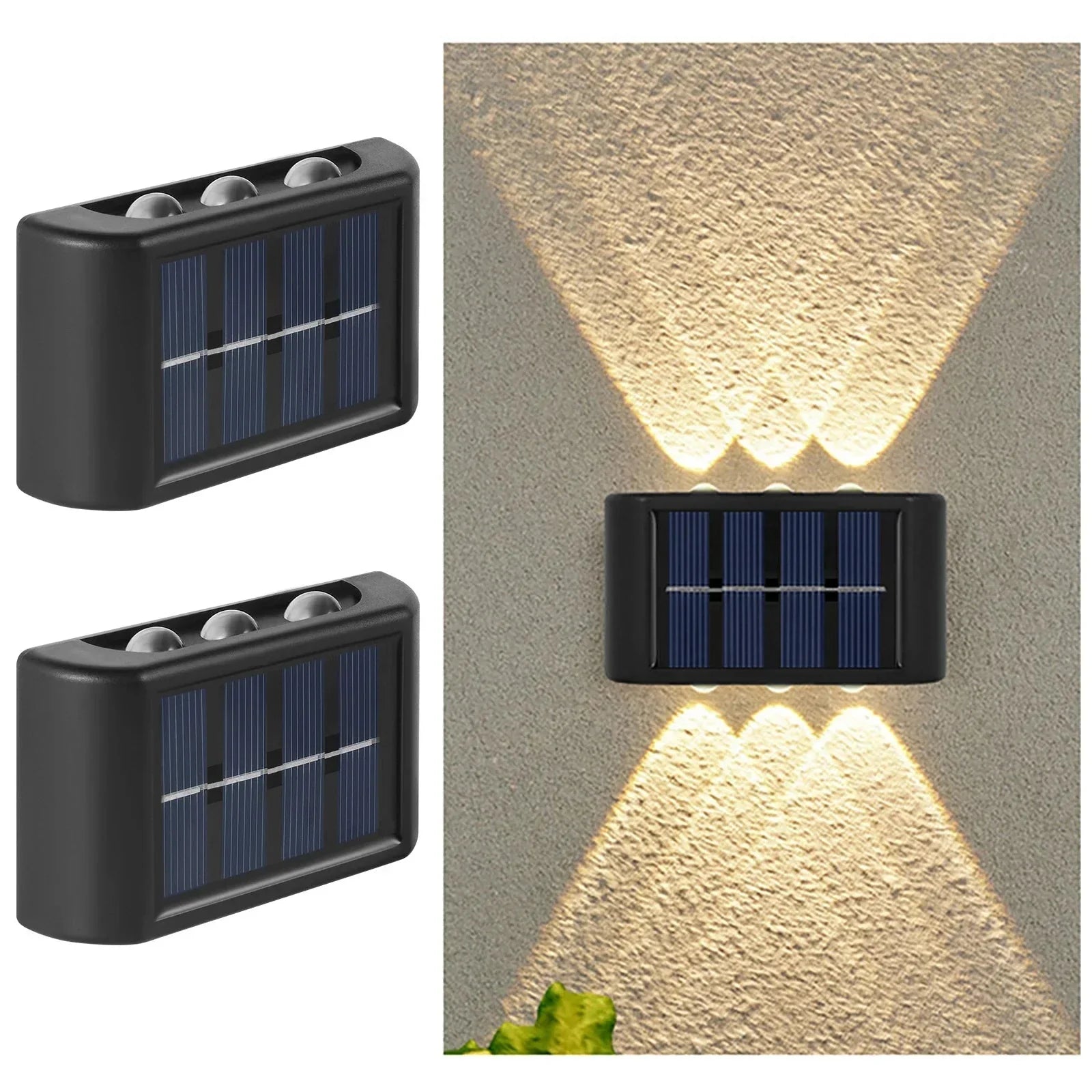 Applique Murale Solaire Extérieure Faisceau Haut et Bas - Blanc froid