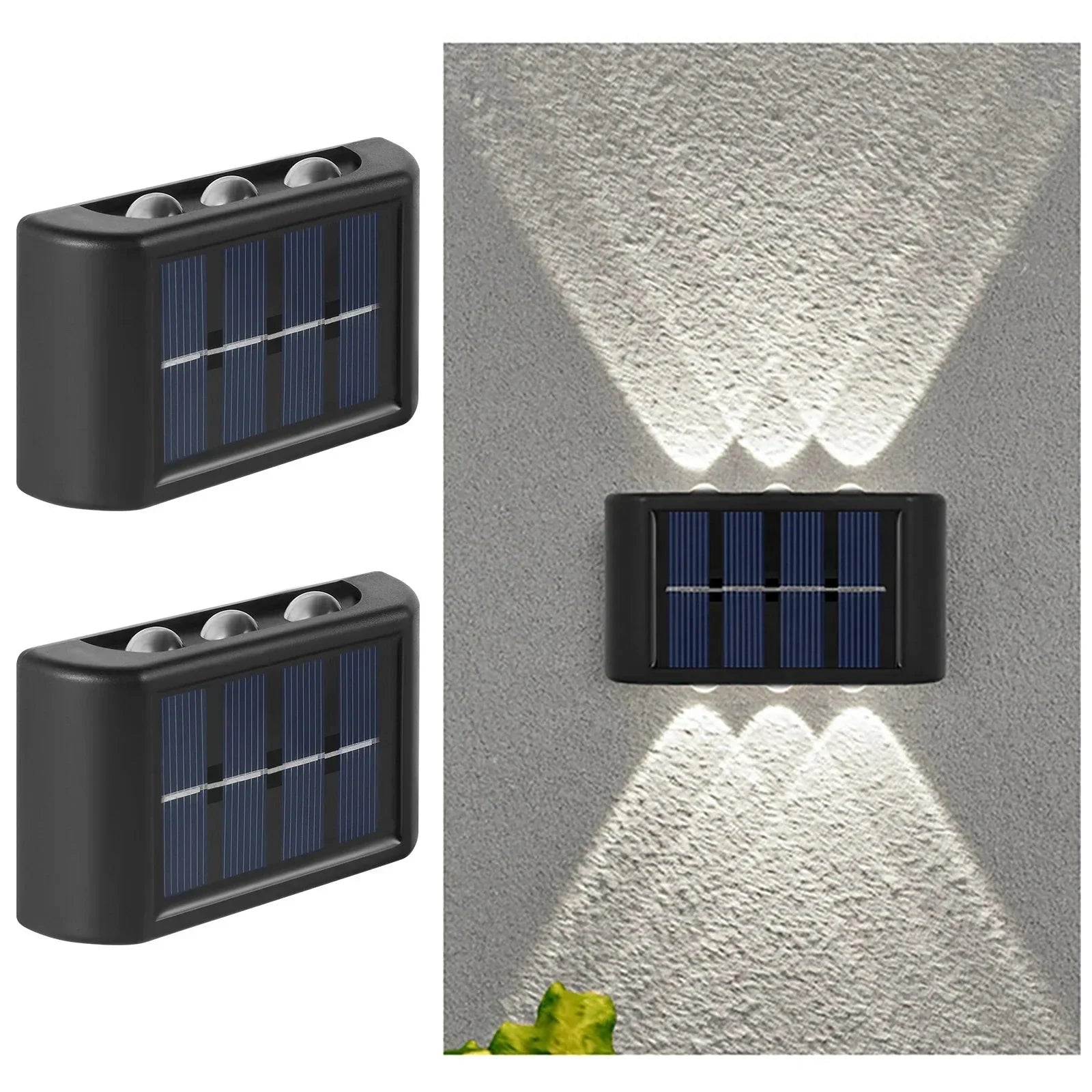 Applique Murale Solaire Extérieure Faisceau Haut et Bas - Blanc froid