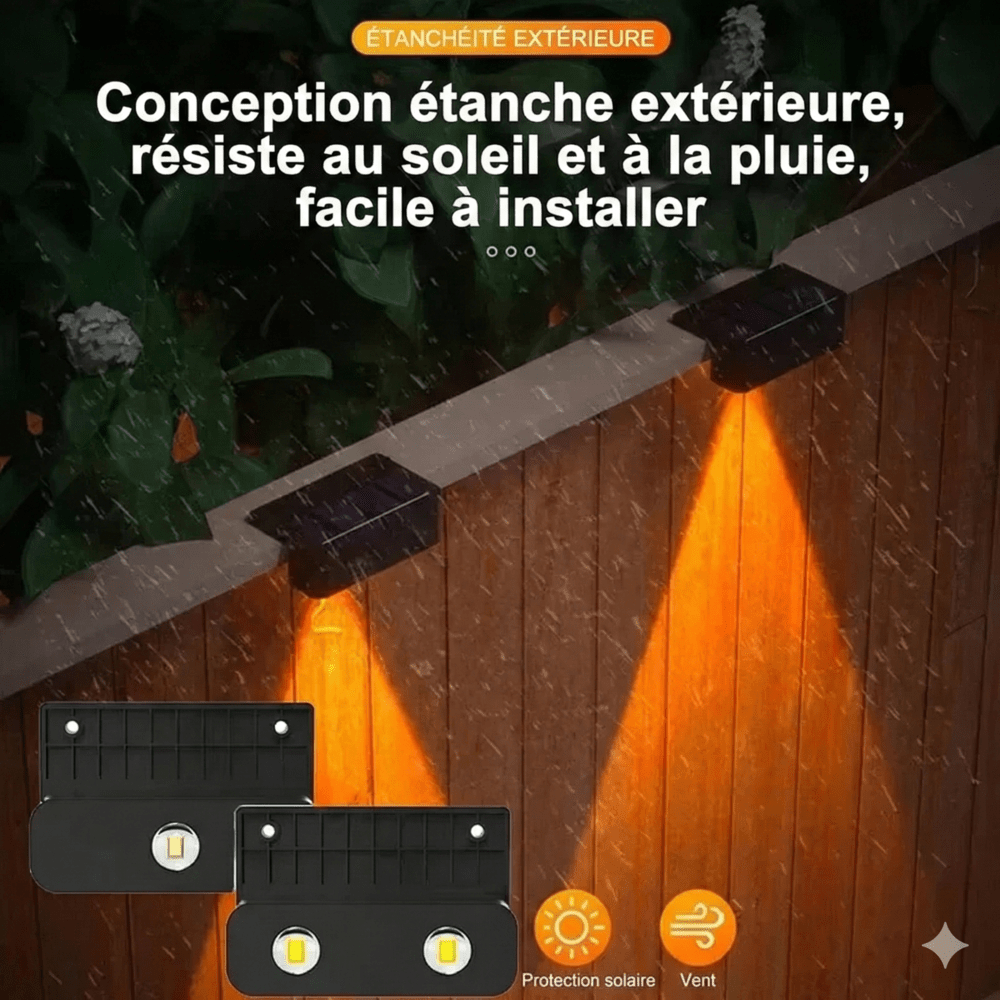 Applique Murale Solaire Faisceau vers le Bas - Lumière blanche froide - 2LED