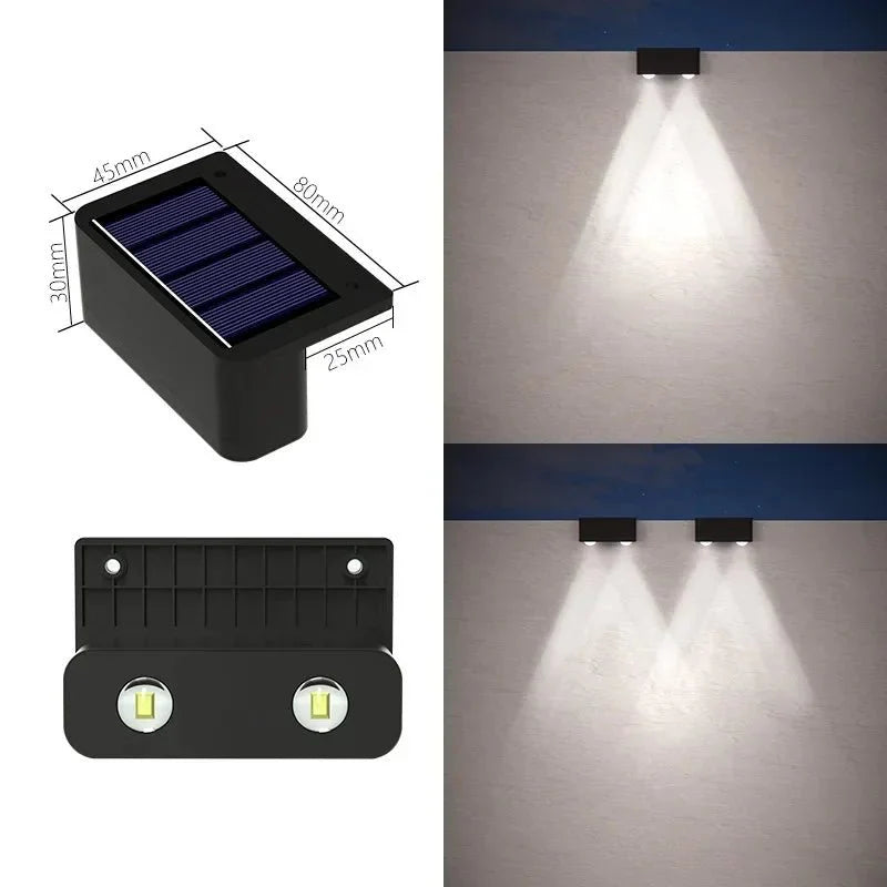 Applique Murale Solaire Faisceau vers le Bas - Lumière blanche froide - 2LED