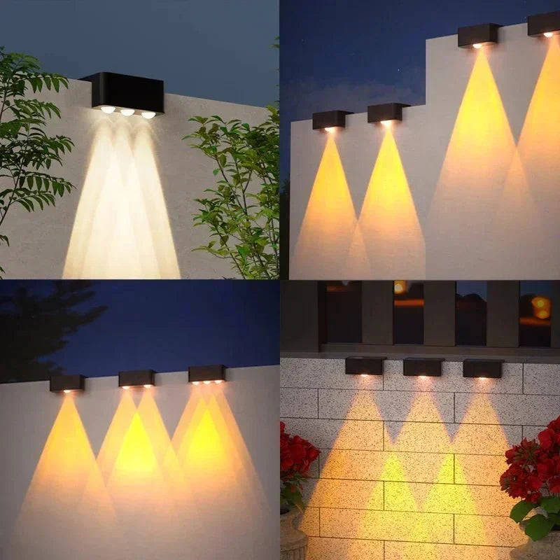 Applique Murale Solaire Faisceau vers le Bas - Lumière blanche froide - 2LED