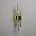 Applique Murale Tubes Verre et Métal Doré - A