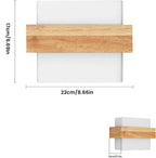 Applique Murale Verre Dépoli et Support Bois -