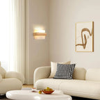 Applique Murale Verre Dépoli et Support Bois -