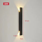 Applique Murale Verticale - 60cm Noir 24w