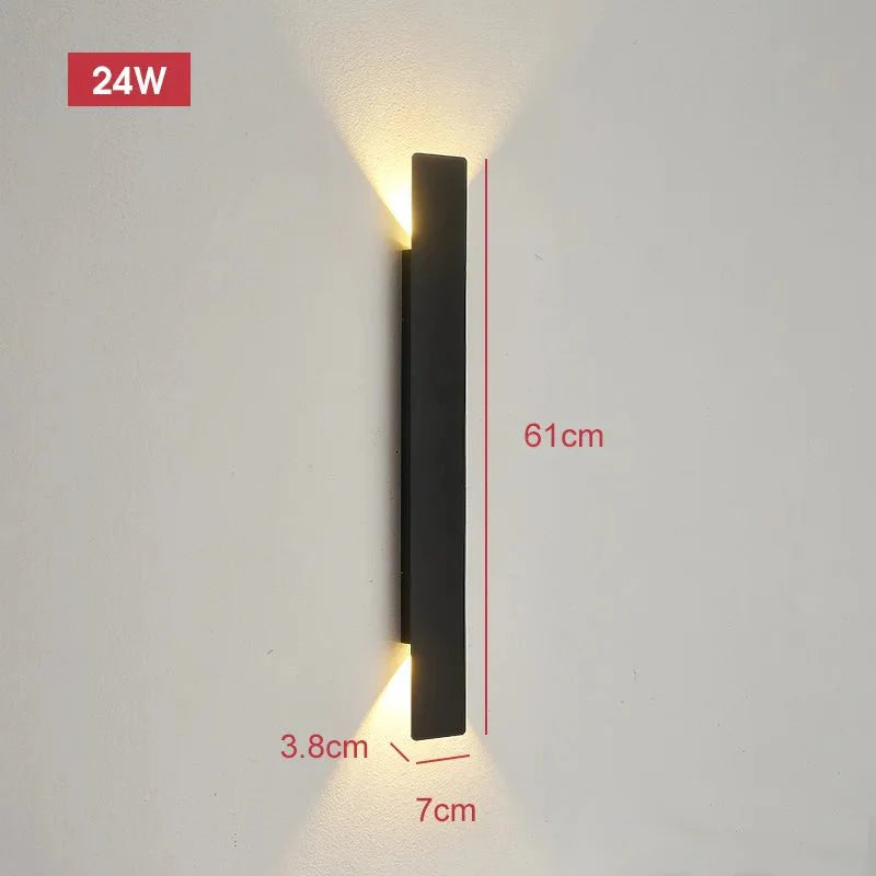 Applique Murale Verticale - 60cm Noir 24w