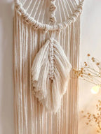 Attrape - rêve Macramé Minimaliste Beige Coton -