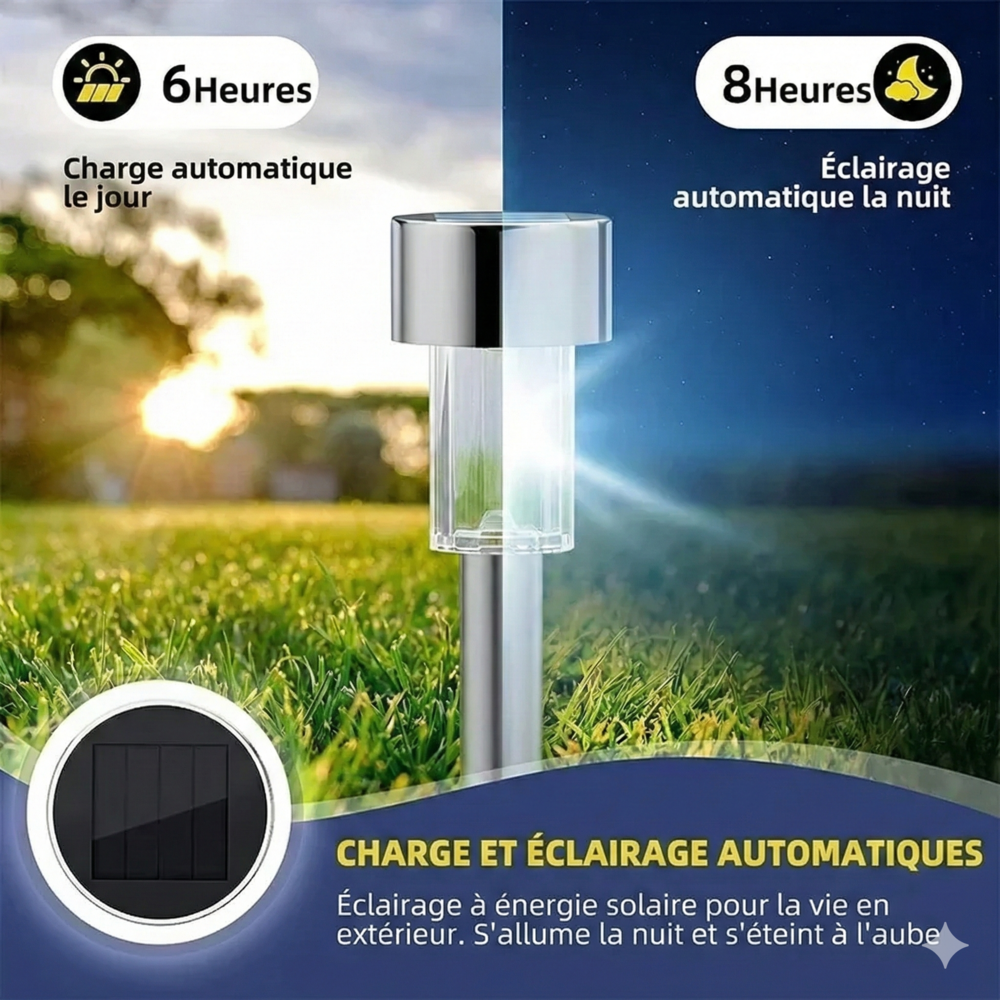 Balise Solaire LED Piquet - A1 - Lumière blanc froid