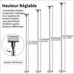 Barre de Pole Dance avec Fixation - Doré