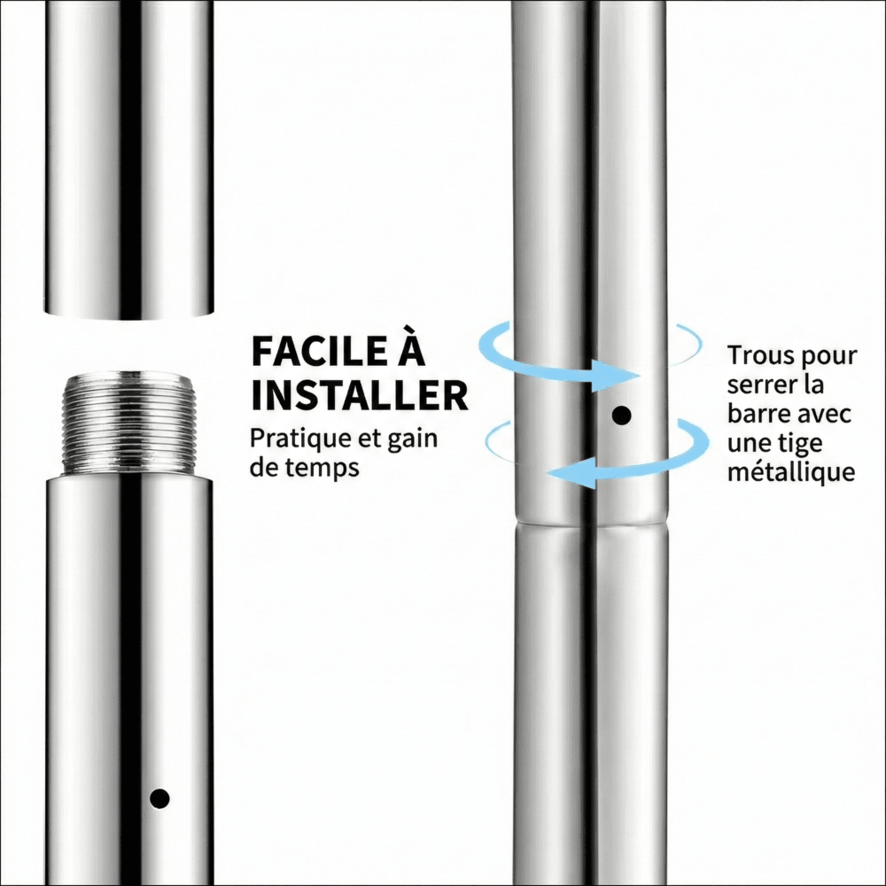 Barre de Pole Dance avec Fixation - Doré