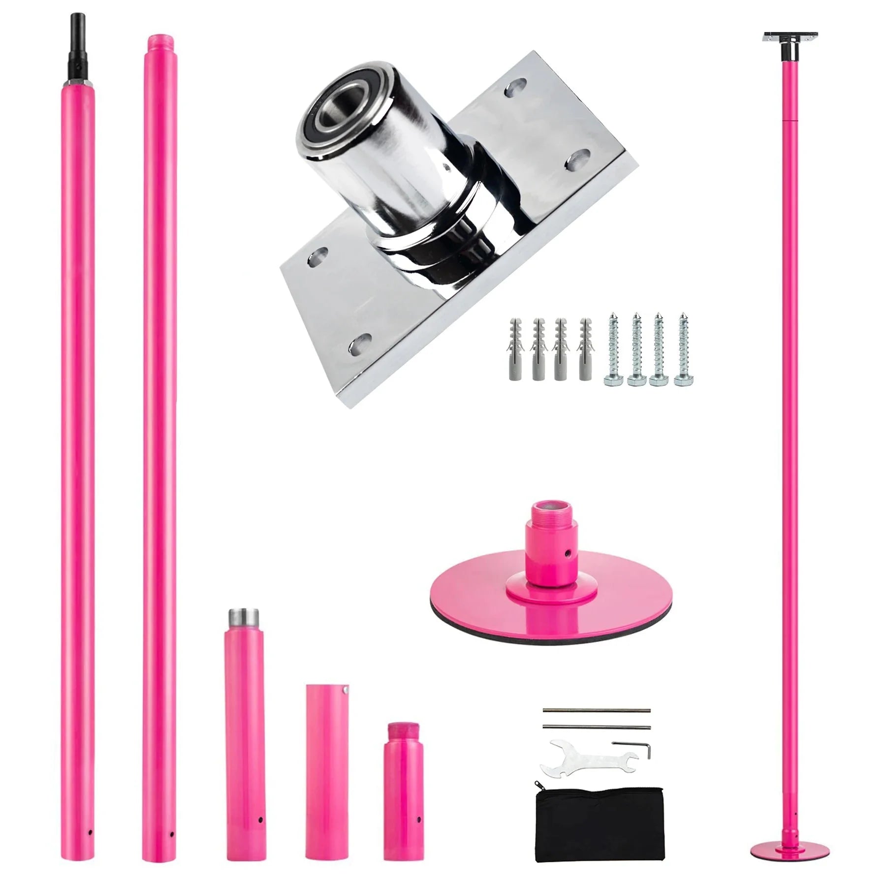 Barre de Pole Dance avec Fixation - Rose