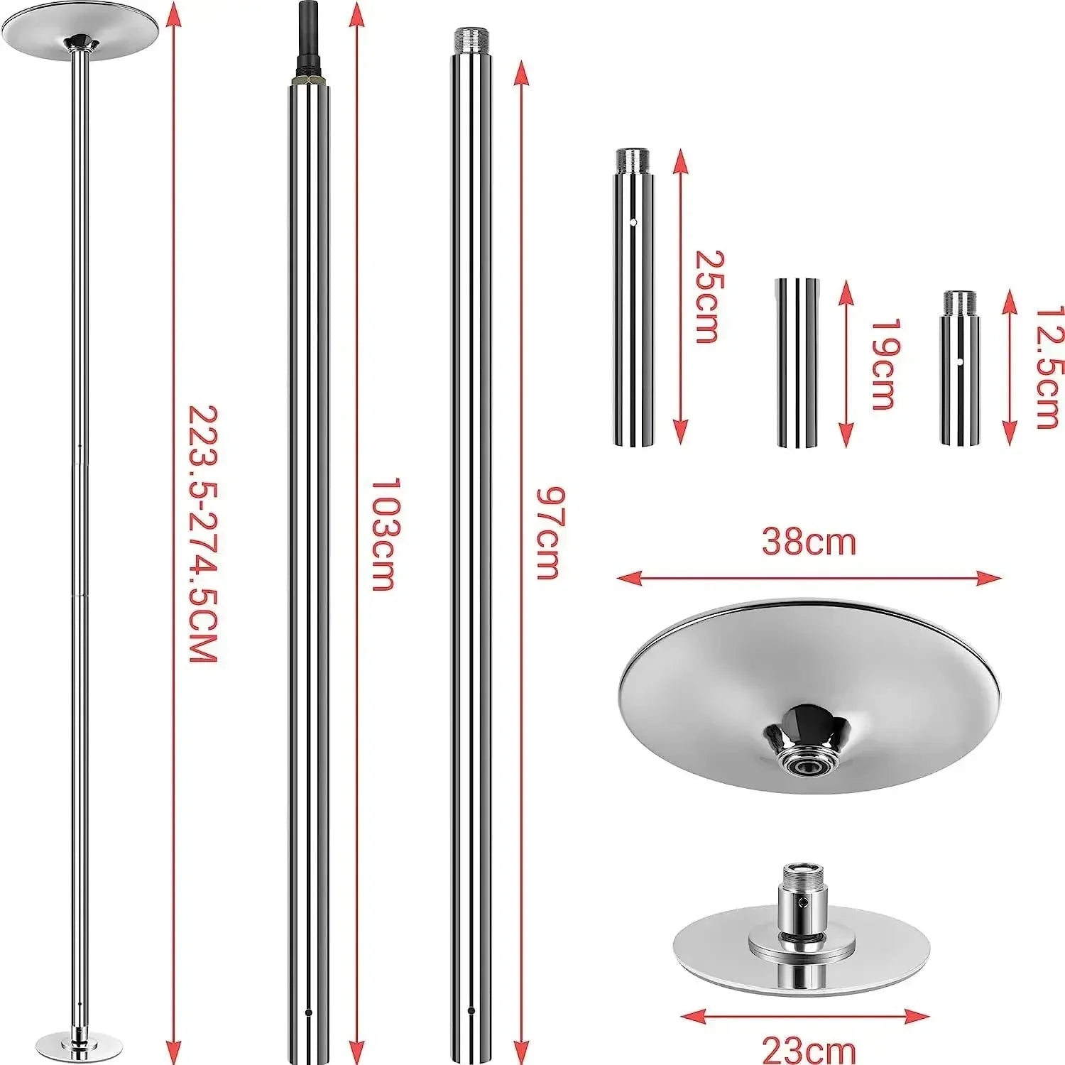 Barre de Pole Dance Sans Fixation Plafond -