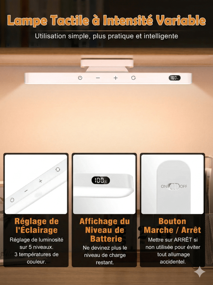 Barre Lumineuse LED Sans Fil - Dorée