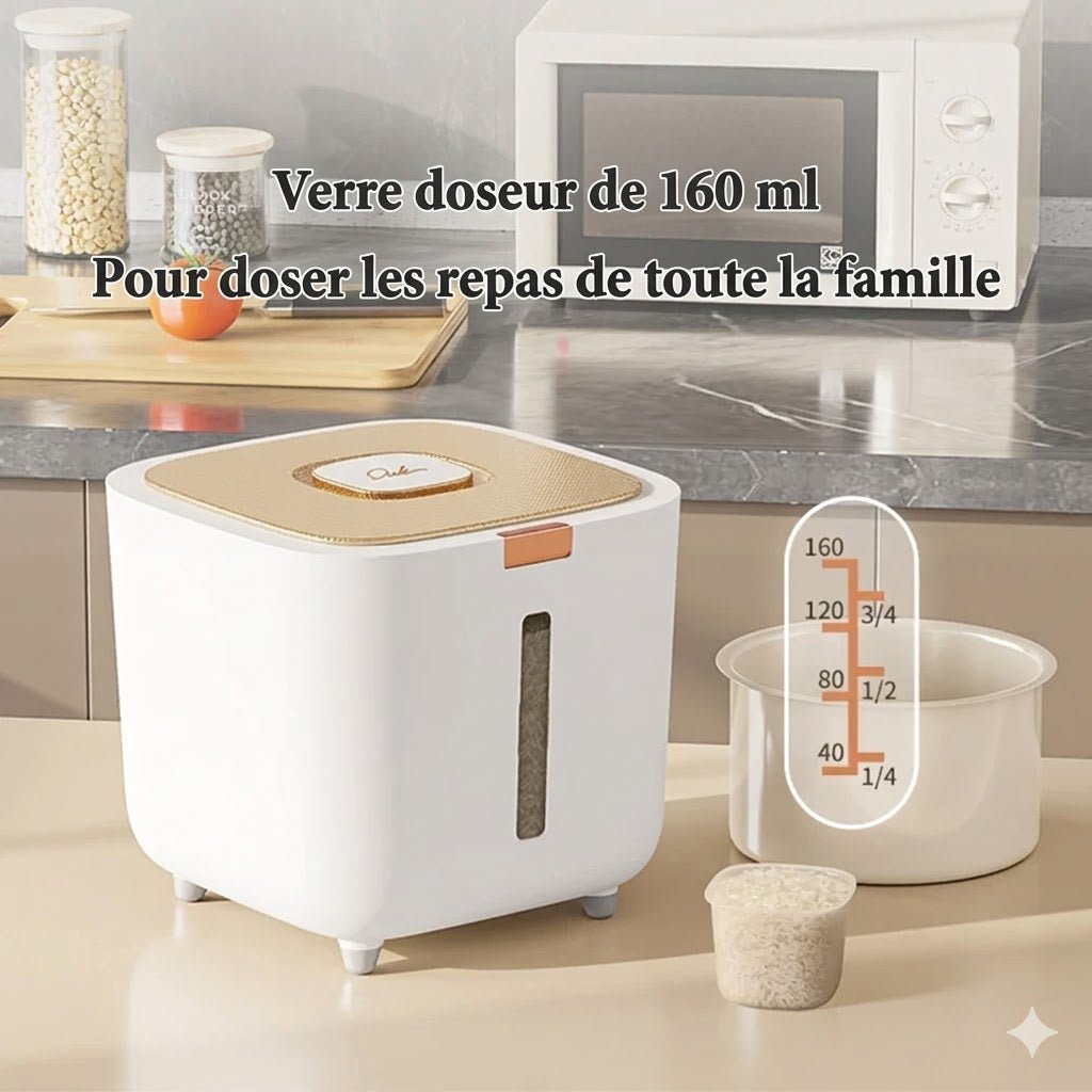 Boîte à Riz Hermétique Anti - Insectes et Anti - Humidité - 5kg