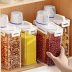 Boîte de Conservation Hermétique 2,5L pour Riz et Céréales avec Verre Doseur - 