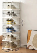 Boite Rangement Chaussures - 6 Étages - Clair